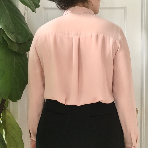 Blush Pink Button Down Shirt w Copper Buttons - Picture 3 of 9